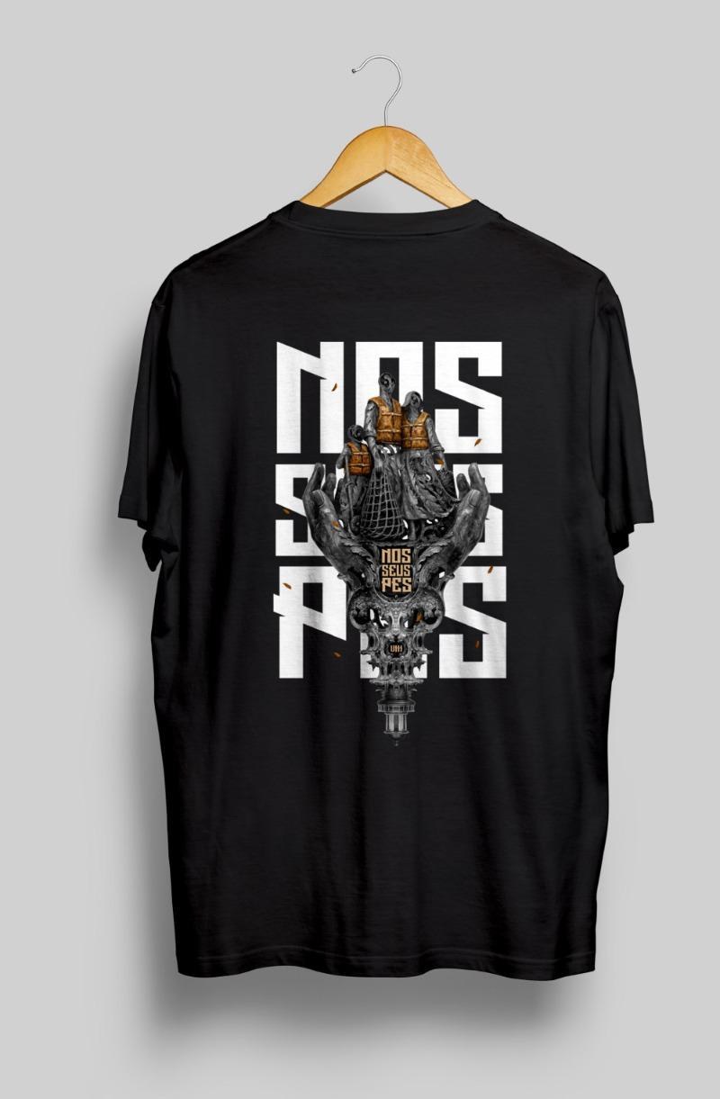 Camiseta negra NEKRO x NSP, por detrás
