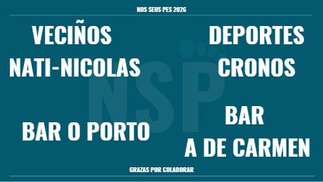 VECIÑOS NATI-NICOLAS · DEPORTES CRONOS · BAR A DE CARMEN · BAR O PORTO