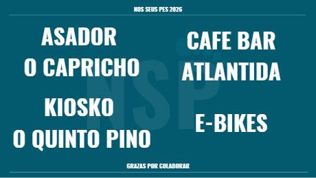 ASADOR O CAPRICHO · CAFE BAR ATLANTIDA · KIOSKO O QUINTO PINO · E-BIKES